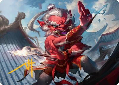Devoted Duelist Art Card (15/54) (Gold-Stamped Signature) card from Art Series: Tarkir: Dragonstorm