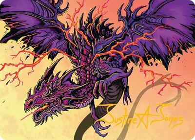 Stormshriek Feral Art Card (35/54) (Gold-Stamped Signature) card from Art Series: Tarkir: Dragonstorm