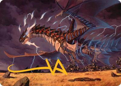 Neriv, Heart of the Storm Art Card (25/54) (Gold-Stamped Signature) card from Art Series: Tarkir: Dragonstorm