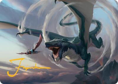 Whirlwing Stormbrood Art Card (27/54) (Gold-Stamped Signature) card from Art Series: Tarkir: Dragonstorm