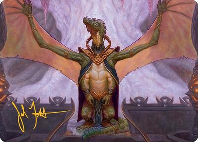Kheru Goldkeeper Art Card (36/54) (Gold-Stamped Signature) card from Art Series: Tarkir: Dragonstorm