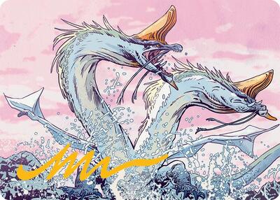 Twinmaw Stormbrood Art Card (39/54) (Gold-Stamped Signature) card from Art Series: Tarkir: Dragonstorm