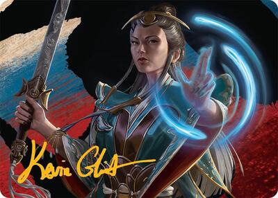 Narset, Jeskai Waymaster Art Card (44/54) (Gold-Stamped Signature) card from Art Series: Tarkir: Dragonstorm
