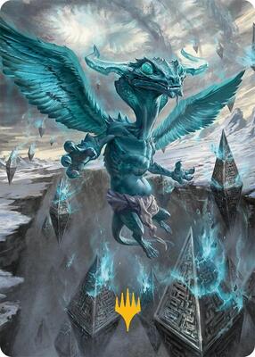 Ugin, Eye of the Storms Art Card (47/54) (Gold-Stamped Planeswalker Symbol) card from Art Series: Tarkir: Dragonstorm