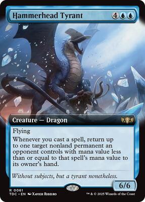 Hammerhead Tyrant (Extended Art) card from Commander: Tarkir: Dragonstorm