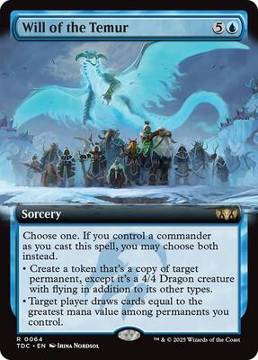 Will of the Temur (Extended Art) card from Commander: Tarkir: Dragonstorm