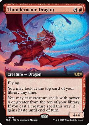 Thundermane Dragon (Extended Art) card from Commander: Tarkir: Dragonstorm