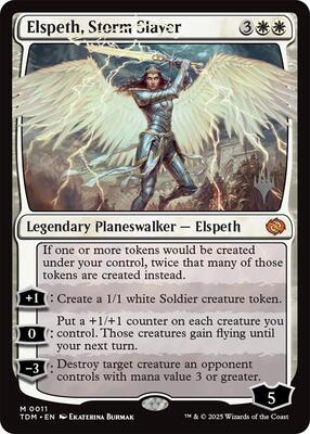 Elspeth, Storm Slayer card from Promo Pack: Tarkir: Dragonstorm