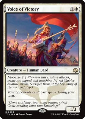 Voice of Victory card from Promo Pack: Tarkir: Dragonstorm