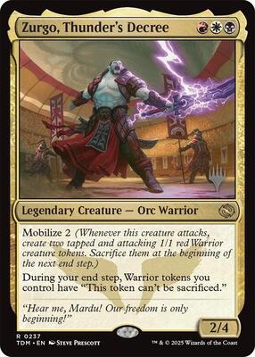 Zurgo, Thunder's Decree card from Promo Pack: Tarkir: Dragonstorm