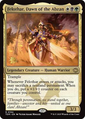 Felothar, Dawn of the Abzan card from Prerelease Cards