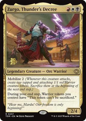 Zurgo, Thunder's Decree card from Prerelease Cards