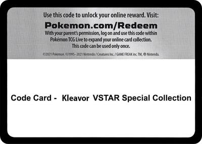 Code Card - Kleavor VSTAR Special Collection card from Miscellaneous Cards & Products