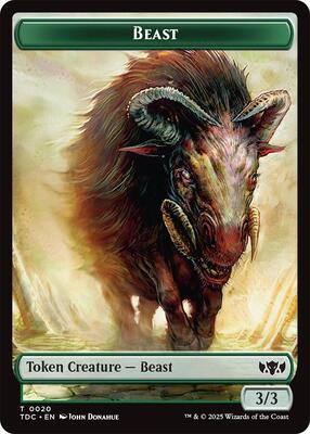 Beast // Treasure Double-Sided Token card from Commander: Tarkir: Dragonstorm