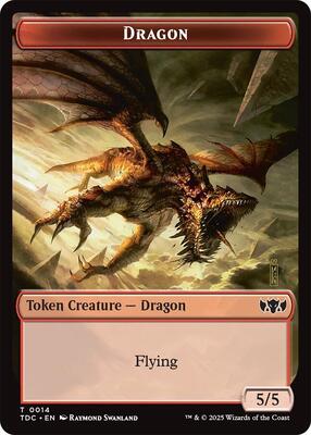 Dragon (0014) // Treasure Double-Sided Token card from Commander: Tarkir: Dragonstorm