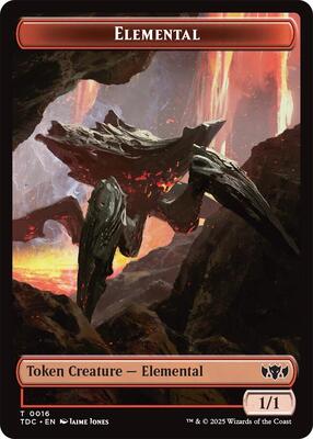 Elemental (0016) // Gold Double-Sided Token card from Commander: Tarkir: Dragonstorm