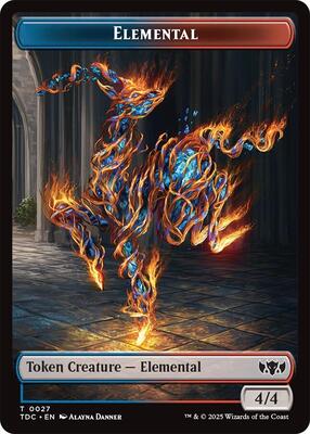 Elemental (0027) // Monk Double-Sided Token card from Commander: Tarkir: Dragonstorm