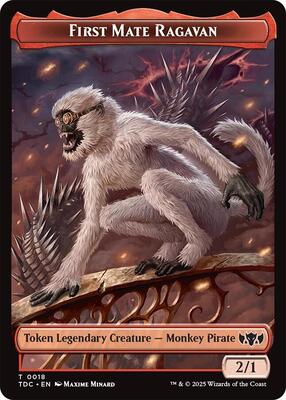First Mate Ragavan // Treasure Double-Sided Token card from Commander: Tarkir: Dragonstorm