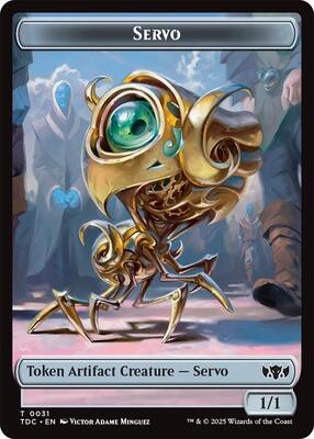 Servo // Warrior Double-Sided Token card from Commander: Tarkir: Dragonstorm