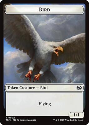 Bird // Monk Double-Sided Token card from Tarkir: Dragonstorm