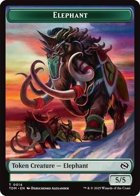 Elephant // Treasure  Double-Sided Token card from Tarkir: Dragonstorm