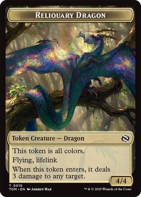 Reliquary Dragon // Dragon (0011) Double-Sided Token card from Tarkir: Dragonstorm