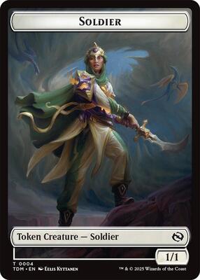 Soldier (0004) // Soldier (0005) Double-Sided Token card from Tarkir: Dragonstorm