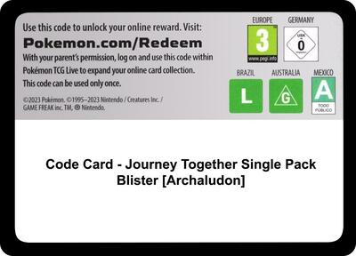 Code Card - Journey Together Single Pack Blister [Archaludon] card from SV09: Journey Together