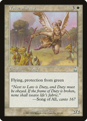 Voice of Duty card from Urza's Destiny
