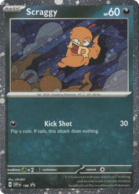 Scraggy - 186 (Cosmos Holo) card from SV: Scarlet & Violet Promo Cards