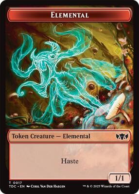 Elemental (0017) // Warrior Double-Sided Token card from Commander: Tarkir: Dragonstorm