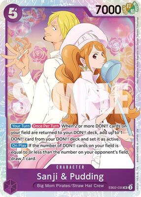 Sanji & Pudding card from Extra Booster: Anime 25th Collection