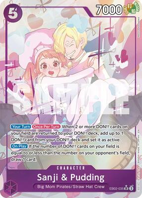 Sanji & Pudding (Alternate Art) card from Extra Booster: Anime 25th Collection
