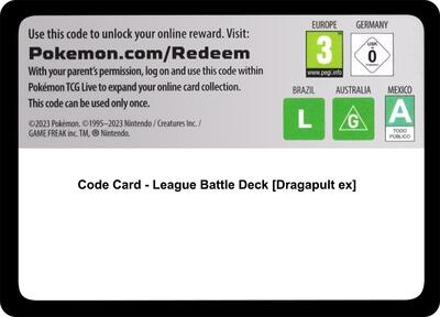 Code Card - League Battle Deck [Dragapult ex] card from Miscellaneous Cards & Products