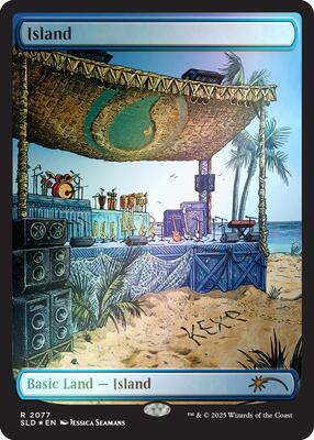Island (2077) (Rainbow Foil) card from Secret Lair Drop Series