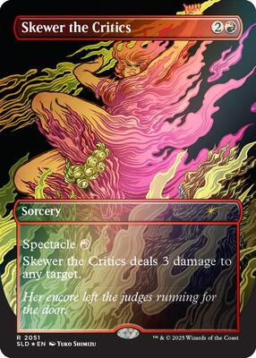Skewer the Critics (2051) (Rainbow Foil) card from Secret Lair Drop Series