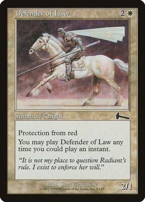 Defender of Law card from Urza's Legacy
