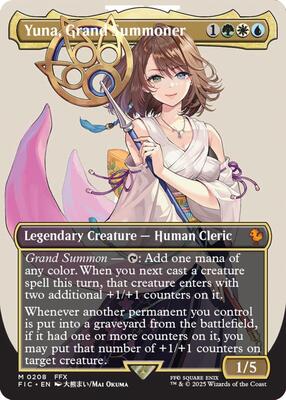 Yuna, Grand Summoner (Borderless) card from Commander: FINAL FANTASY