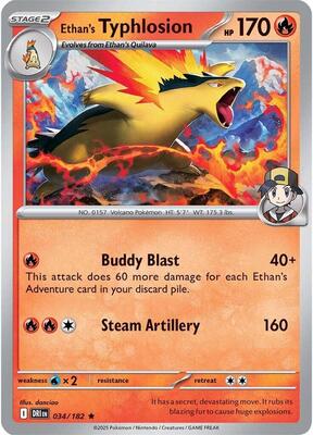 Ethan's Typhlosion card from SV10: Destined Rivals