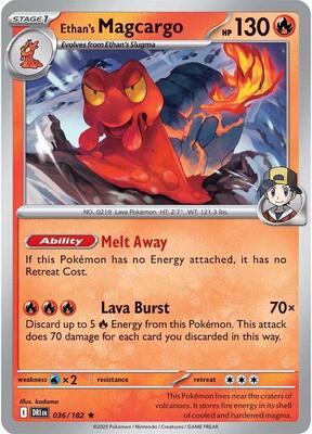 Ethan's Magcargo card from SV10: Destined Rivals