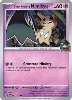 Team Rocket's Mimikyu card from SV10: Destined Rivals