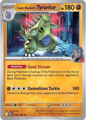 Team Rocket's Tyranitar card from SV10: Destined Rivals