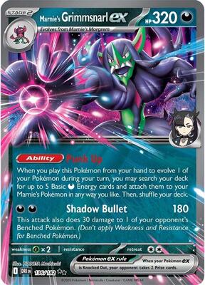 Marnie's Grimmsnarl ex card from SV10: Destined Rivals