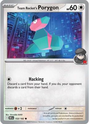 Team Rocket's Porygon card from SV10: Destined Rivals