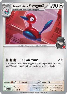 Team Rocket's Porygon2 card from SV10: Destined Rivals
