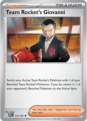 Team Rocket's Giovanni card from SV10: Destined Rivals