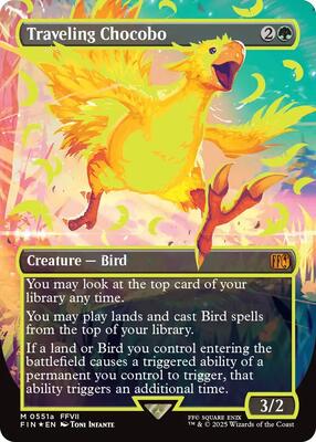 Traveling Chocobo (Borderless) (Neon Ink Yellow) card from FINAL FANTASY
