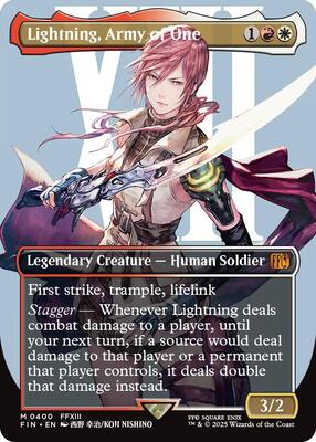 Lightning, Army of One (0400) (Borderless) card from FINAL FANTASY