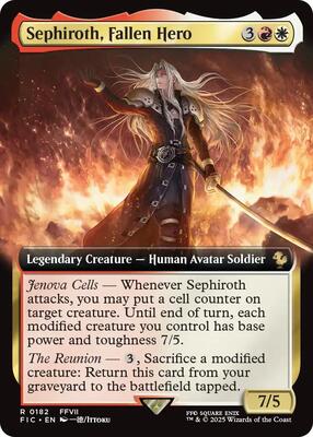 Sephiroth, Fallen Hero (Extended Art) card from Commander: FINAL FANTASY