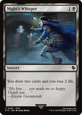 Night's Whisper card from Commander: FINAL FANTASY